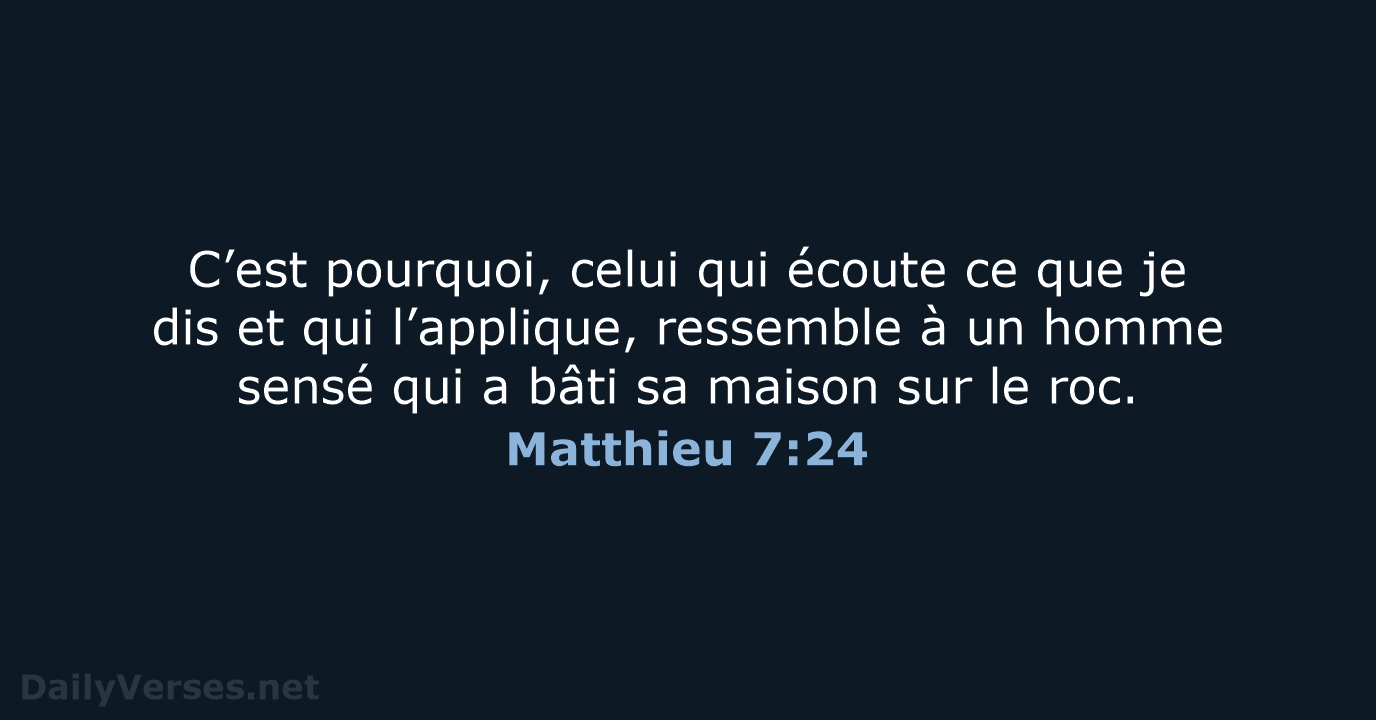 Matthieu 7:24 - BDS