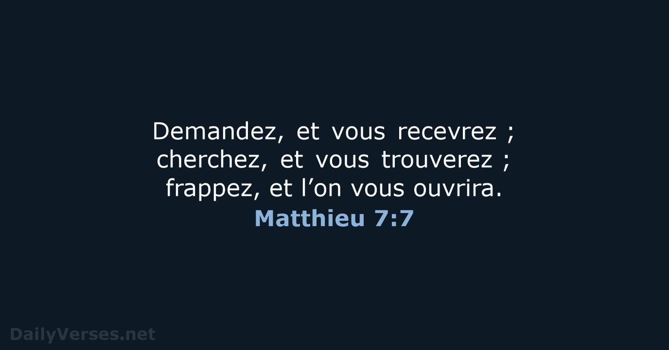 Matthieu 7:7 - BDS