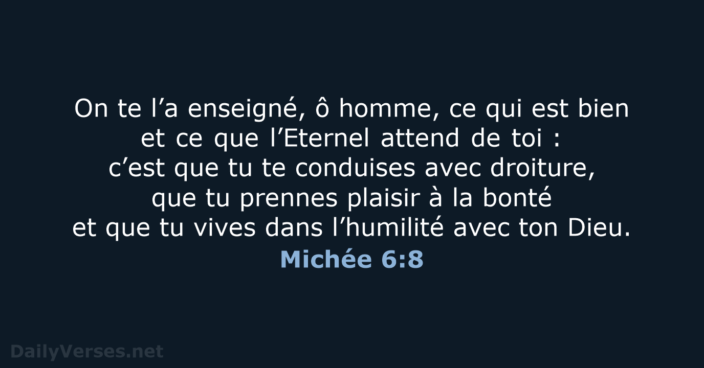Michée 6:8 - BDS