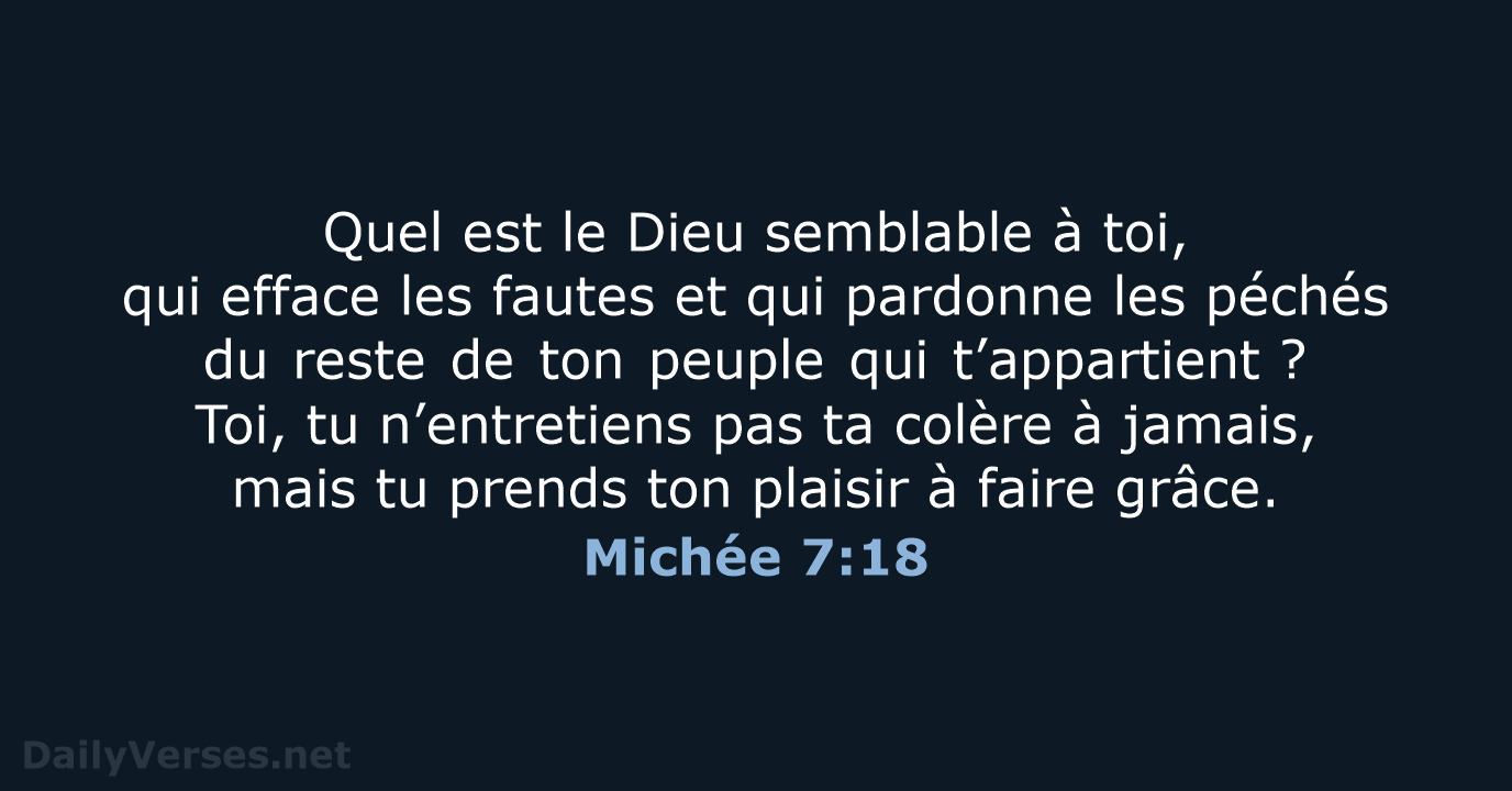 Michée 7:18 - BDS