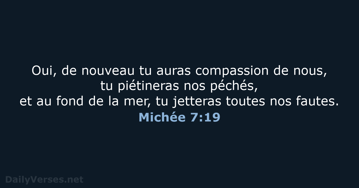 Michée 7:19 - BDS