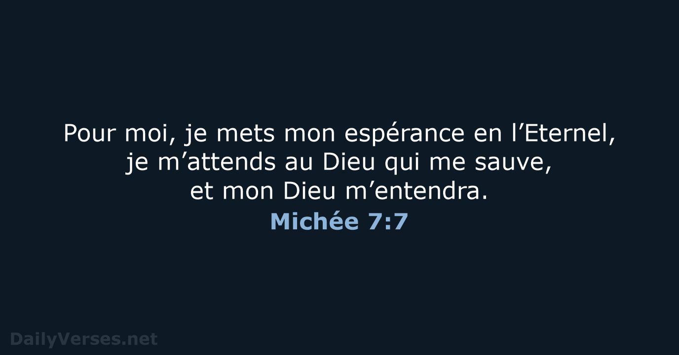 Michée 7:7 - BDS