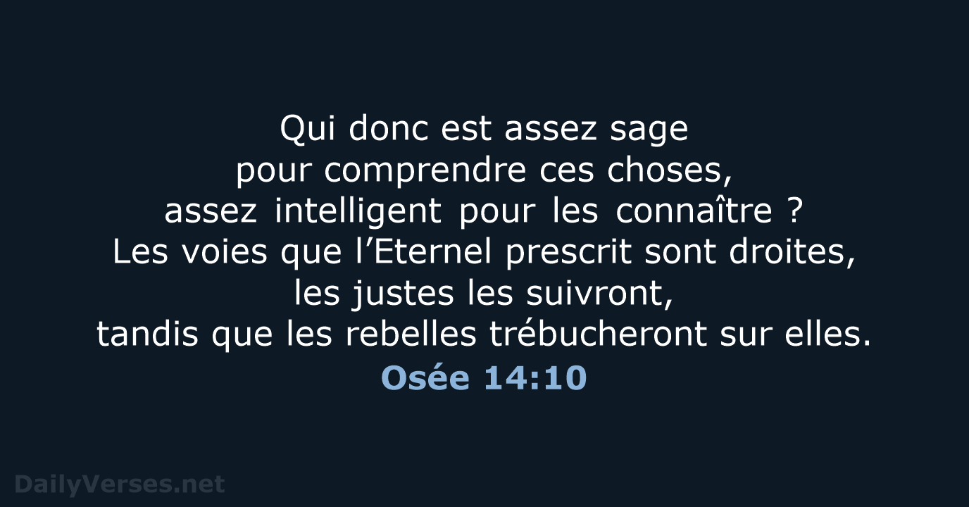 Osée 14:10 - BDS