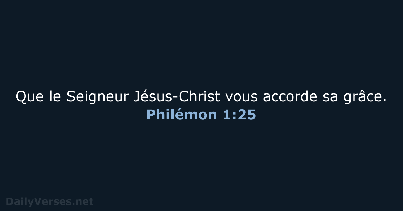 Philémon 1:25 - BDS
