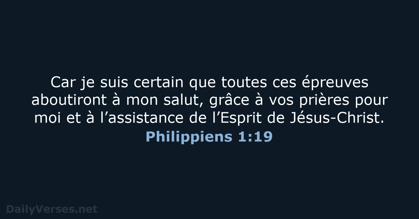 Philippiens 1:19 - BDS