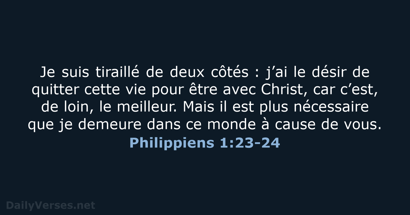 Philippiens 1:23-24 - BDS