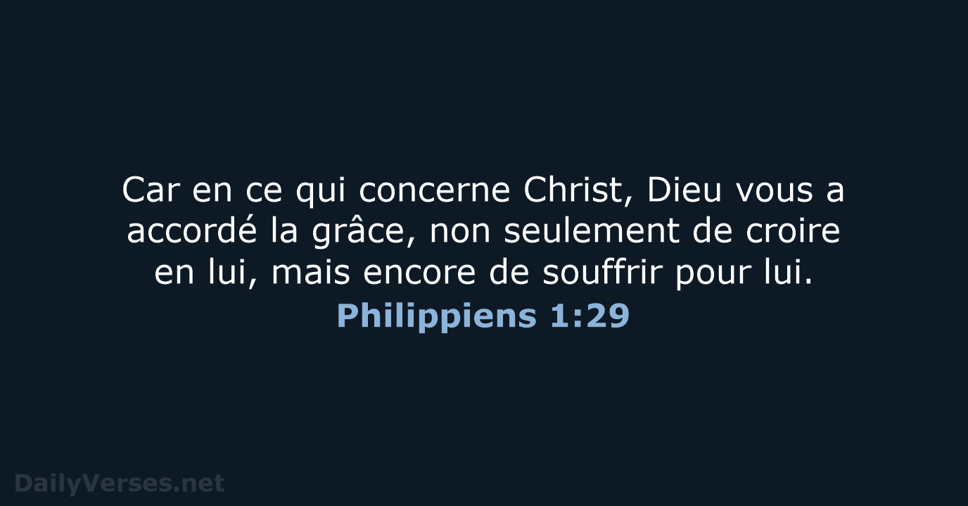 Philippiens 1:29 - BDS