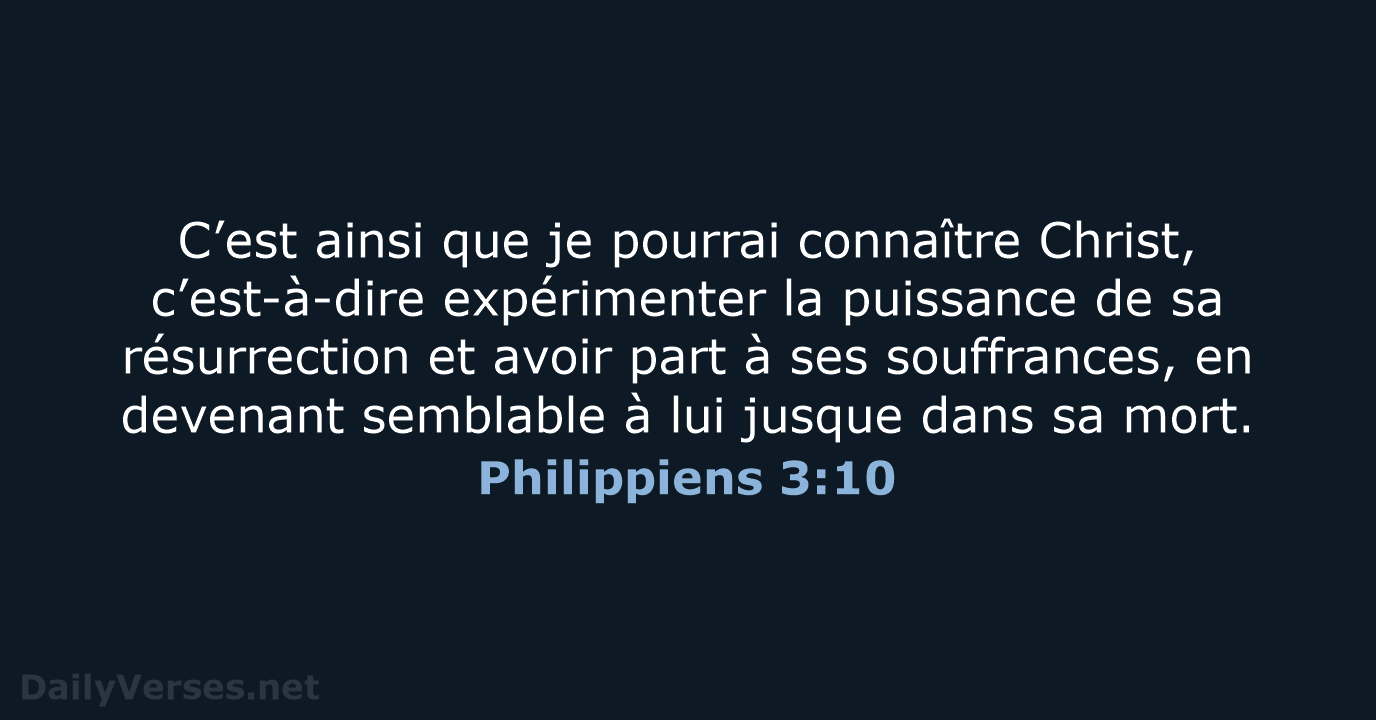 Philippiens 3:10 - BDS