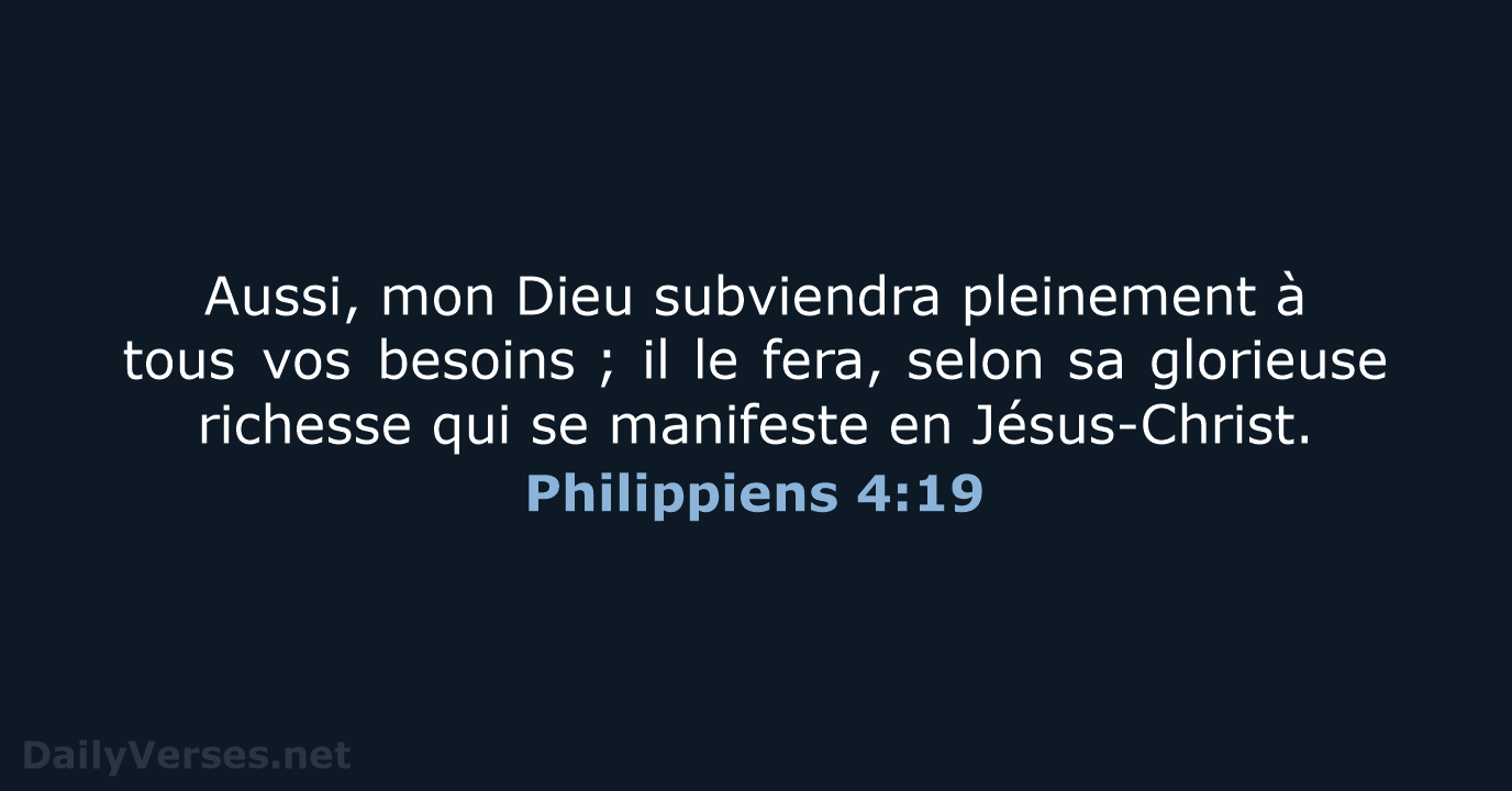Philippiens 4:19 - BDS