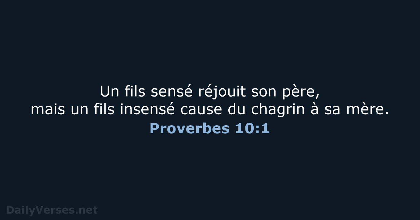 Proverbes 10:1 - BDS