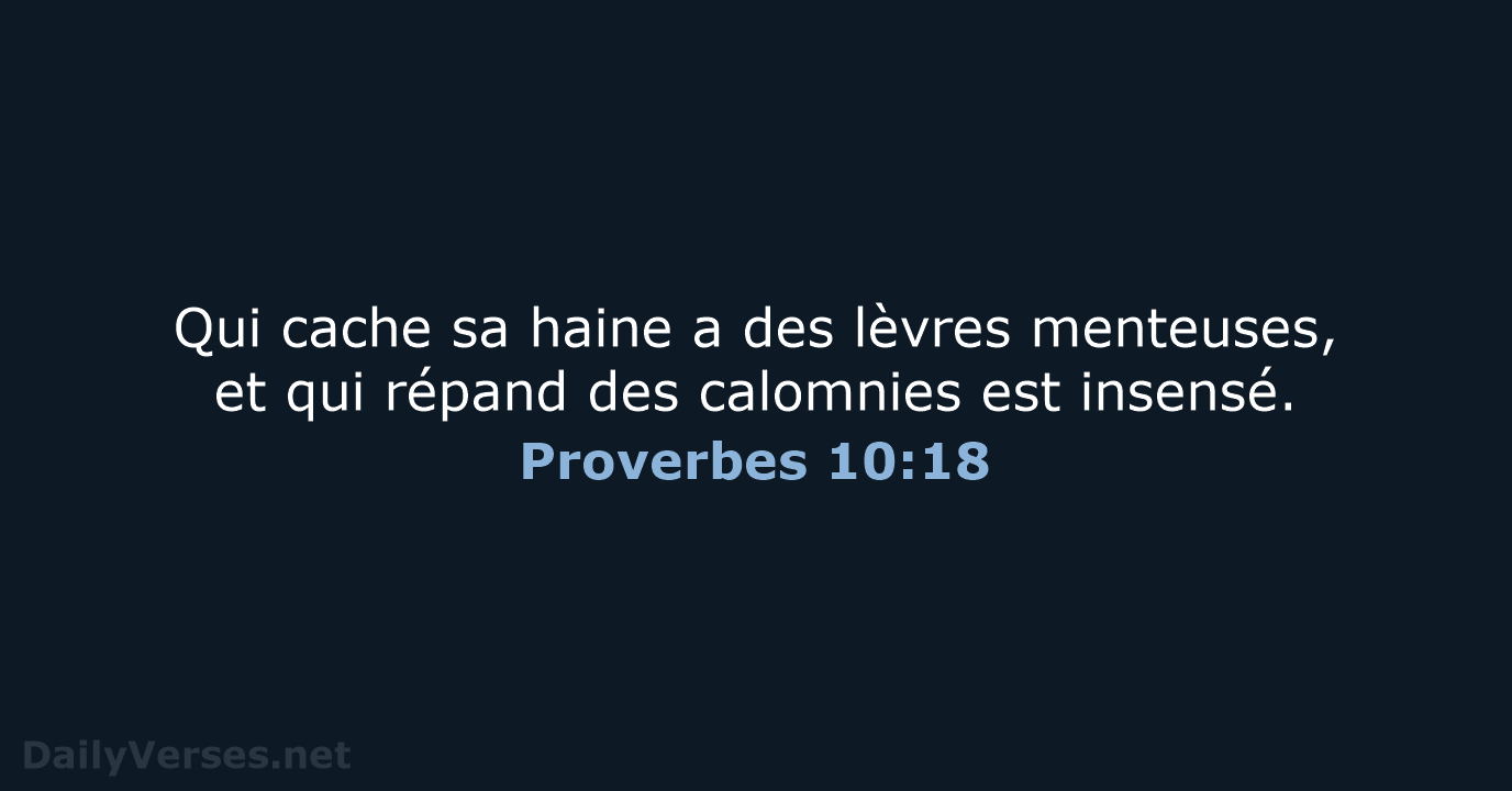 Proverbes 10:18 - BDS