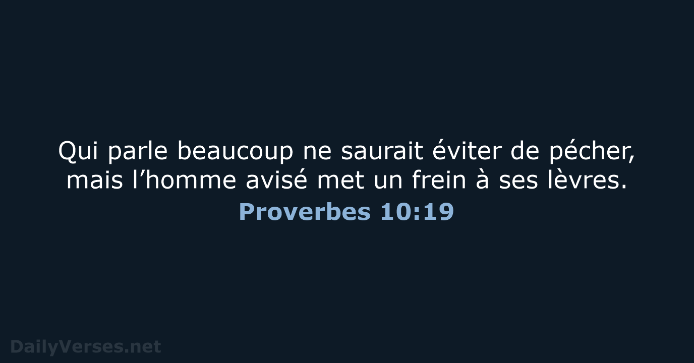 Proverbes 10:19 - BDS