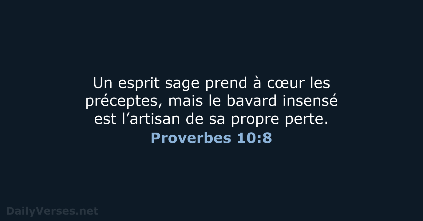 Proverbes 10:8 - BDS