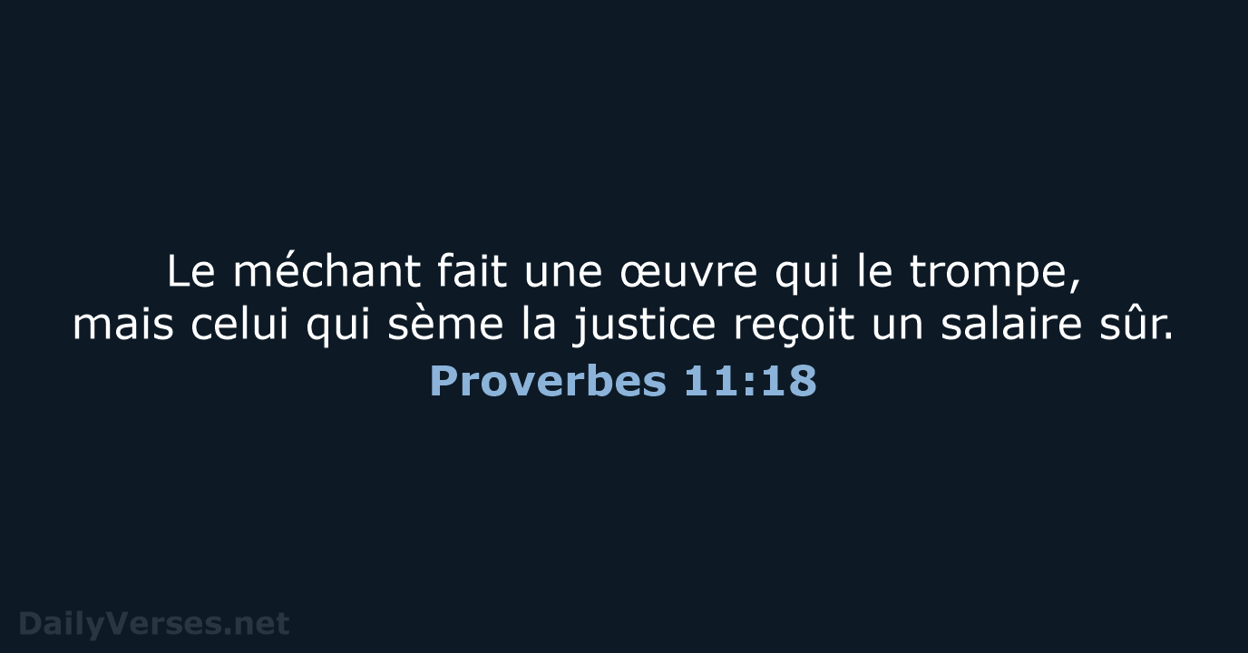 Proverbes 11:18 - BDS