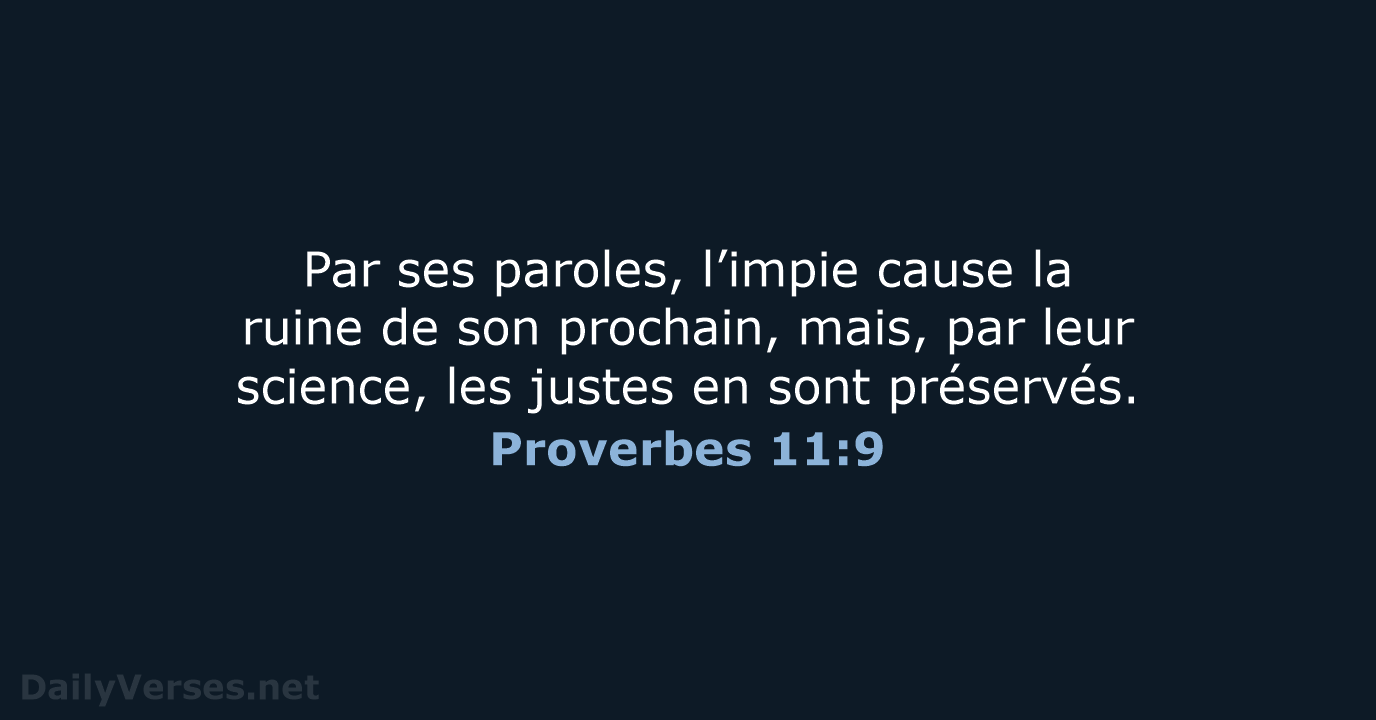 Proverbes 11:9 - BDS