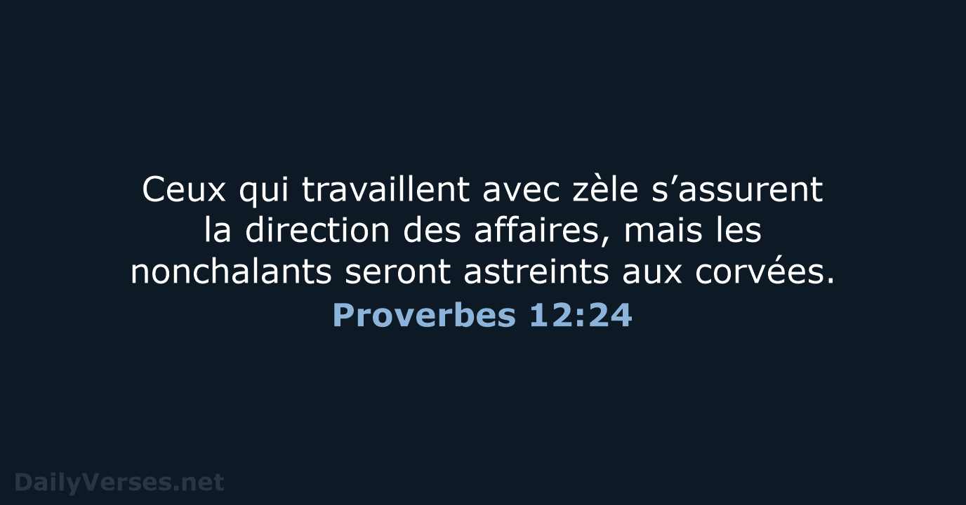 Proverbes 12:24 - BDS