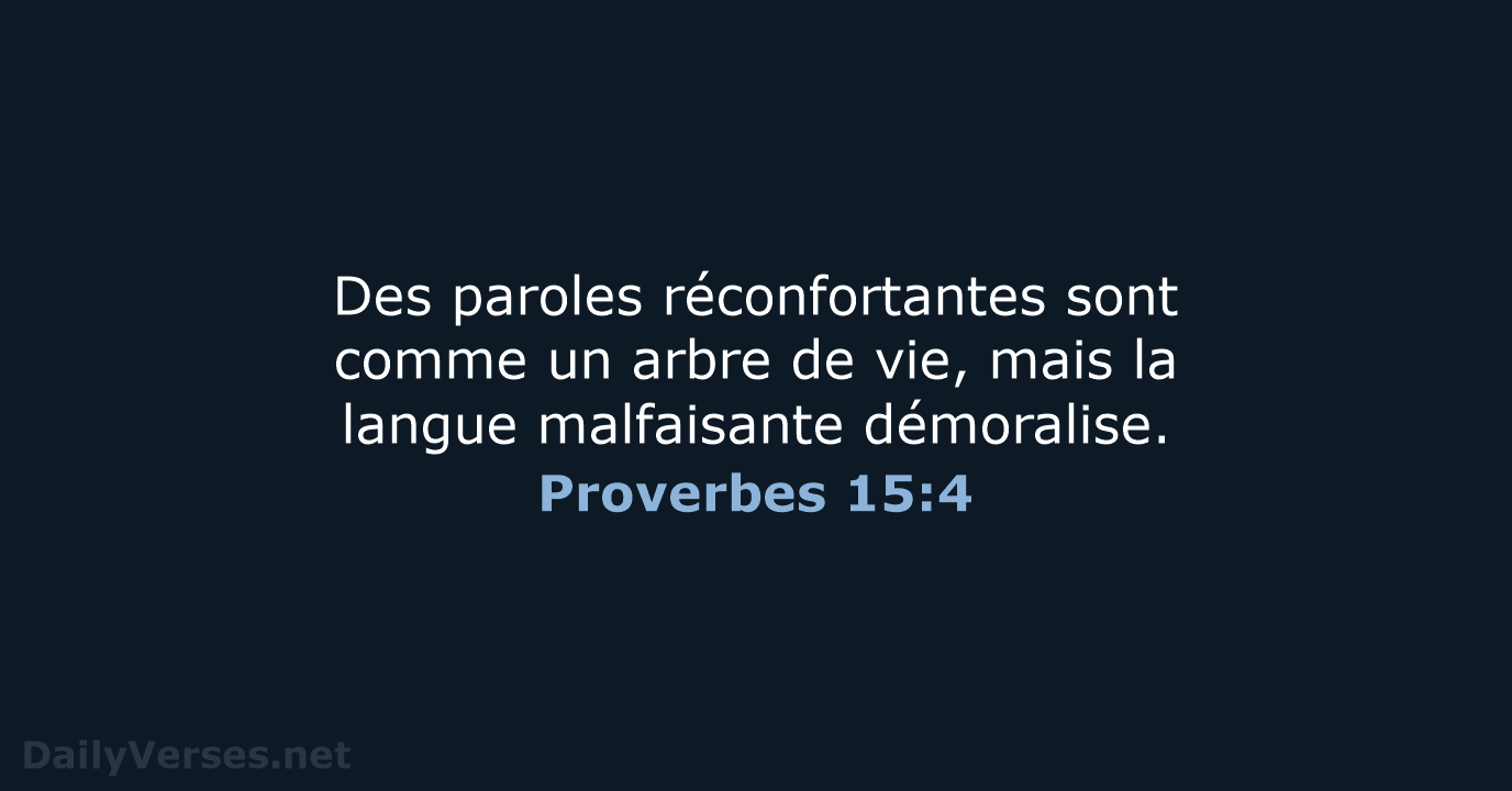 Proverbes 15:4 - BDS