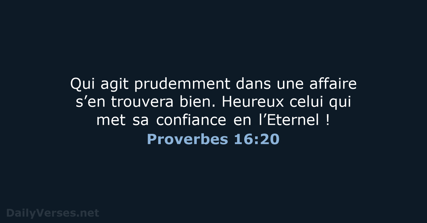Proverbes 16:20 - BDS