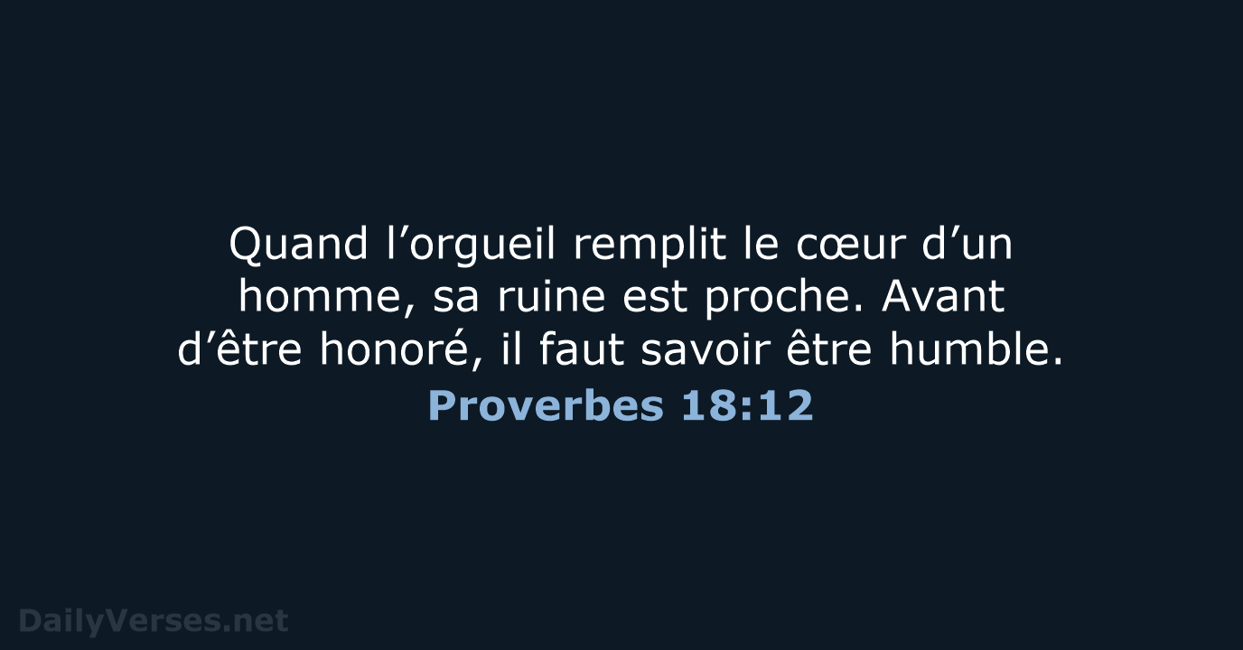 Proverbes 18:12 - BDS