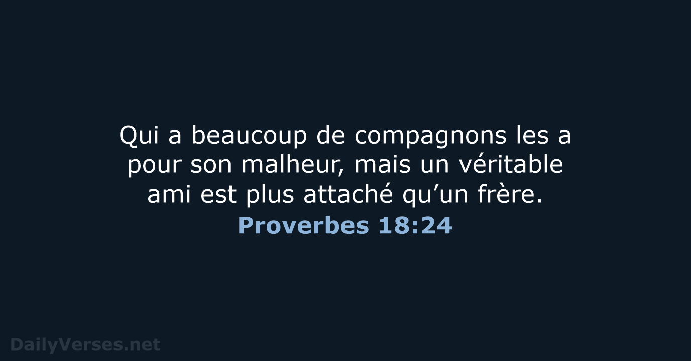 Proverbes 18:24 - BDS