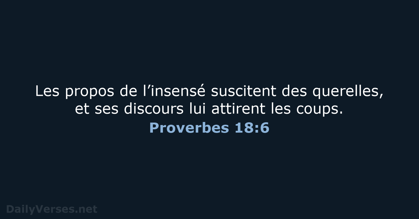 Proverbes 18:6 - BDS