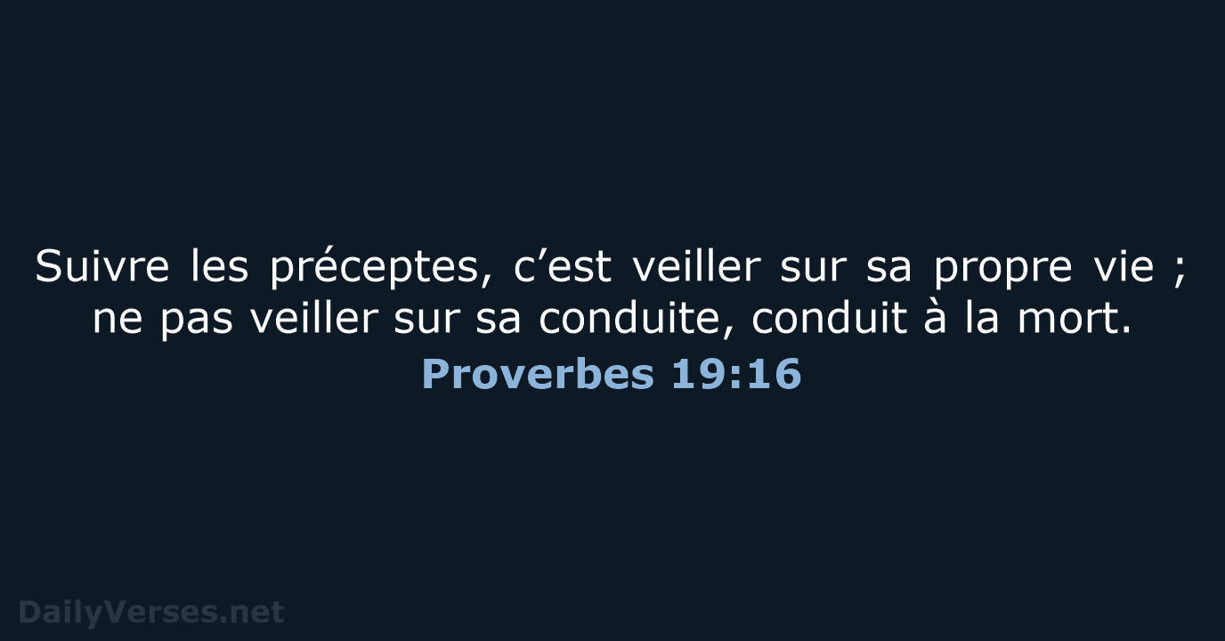 Proverbes 19:16 - BDS