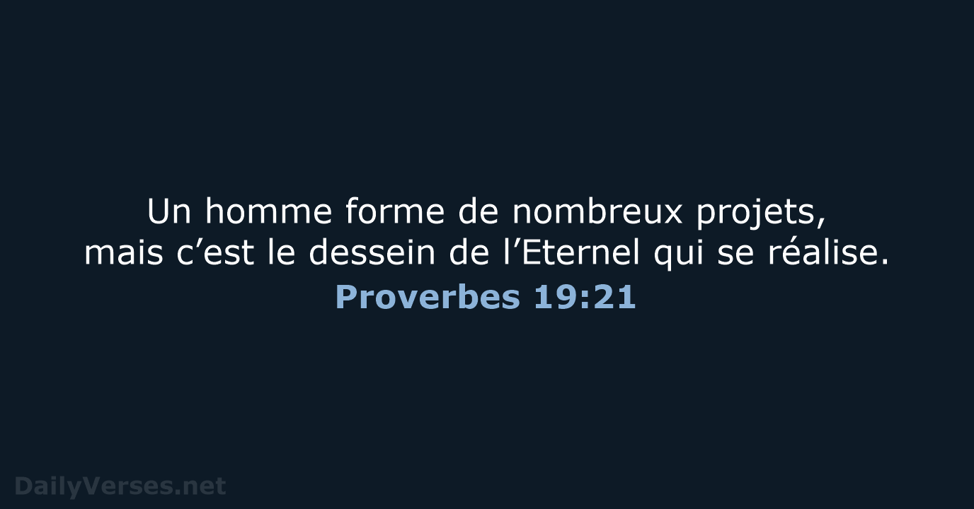 Proverbes 19:21 - BDS
