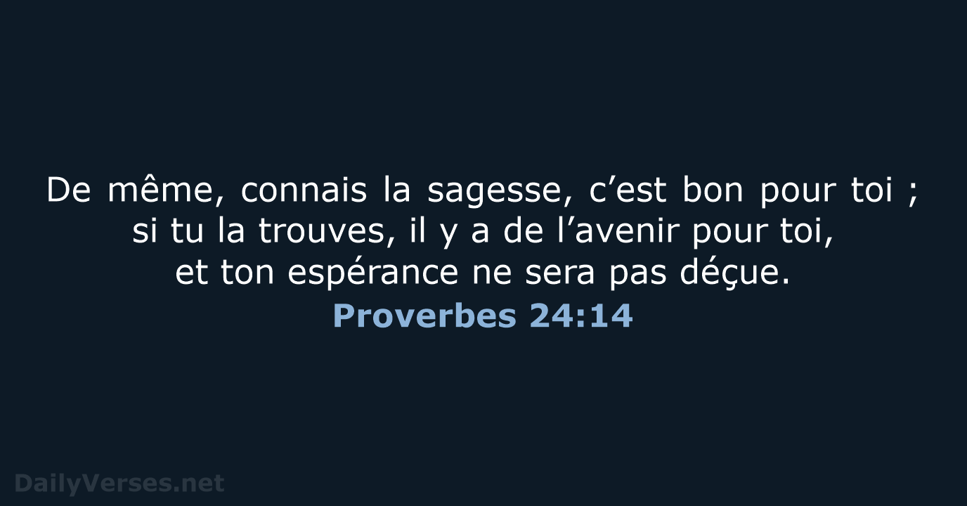Proverbes 24:14 - BDS
