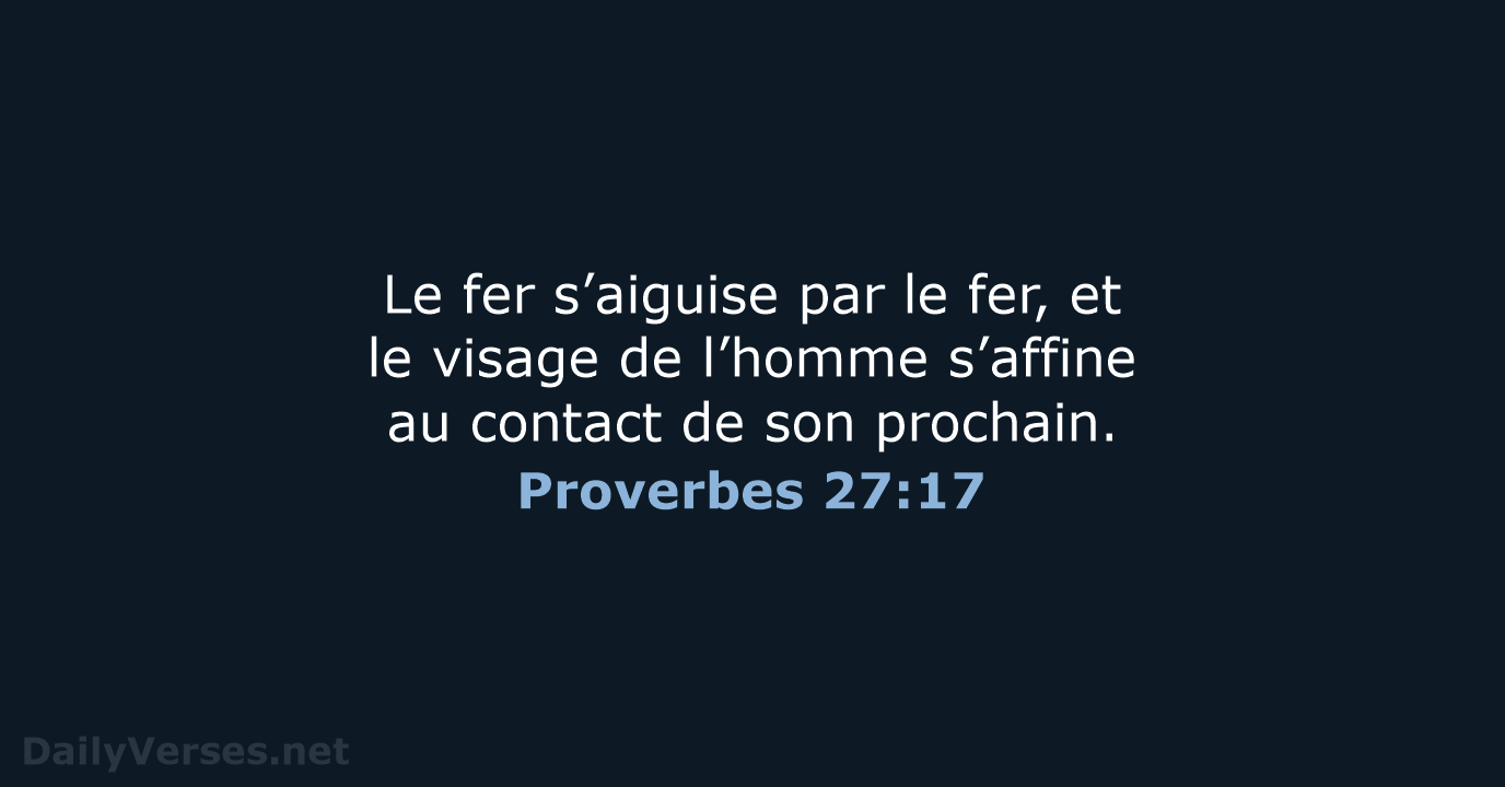 Proverbes 27:17 - BDS