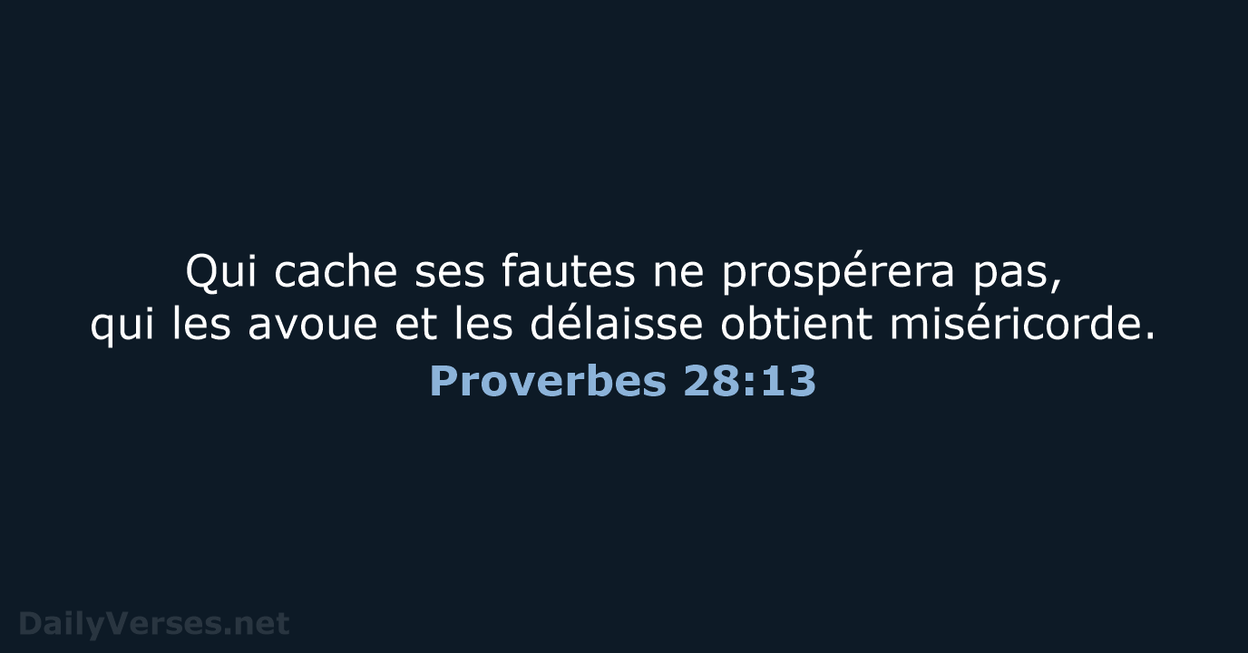 Proverbes 28:13 - BDS