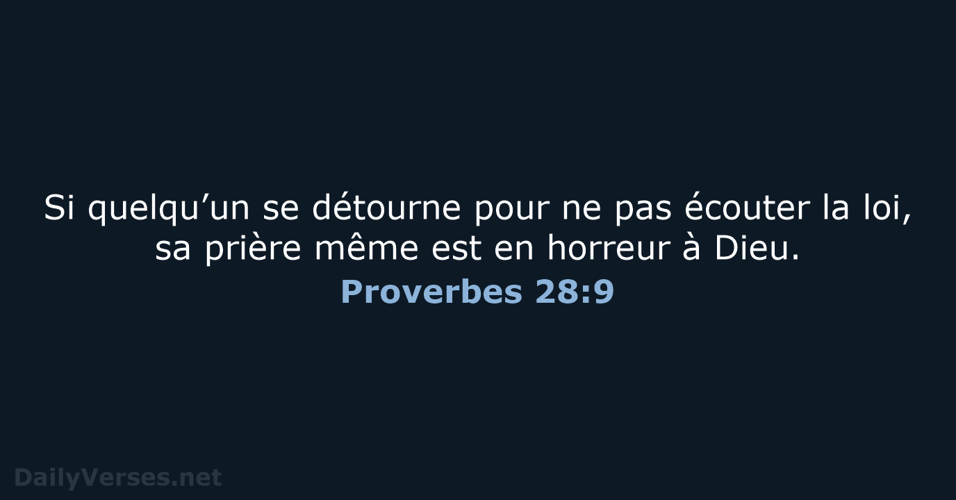 Proverbes 28:9 - BDS