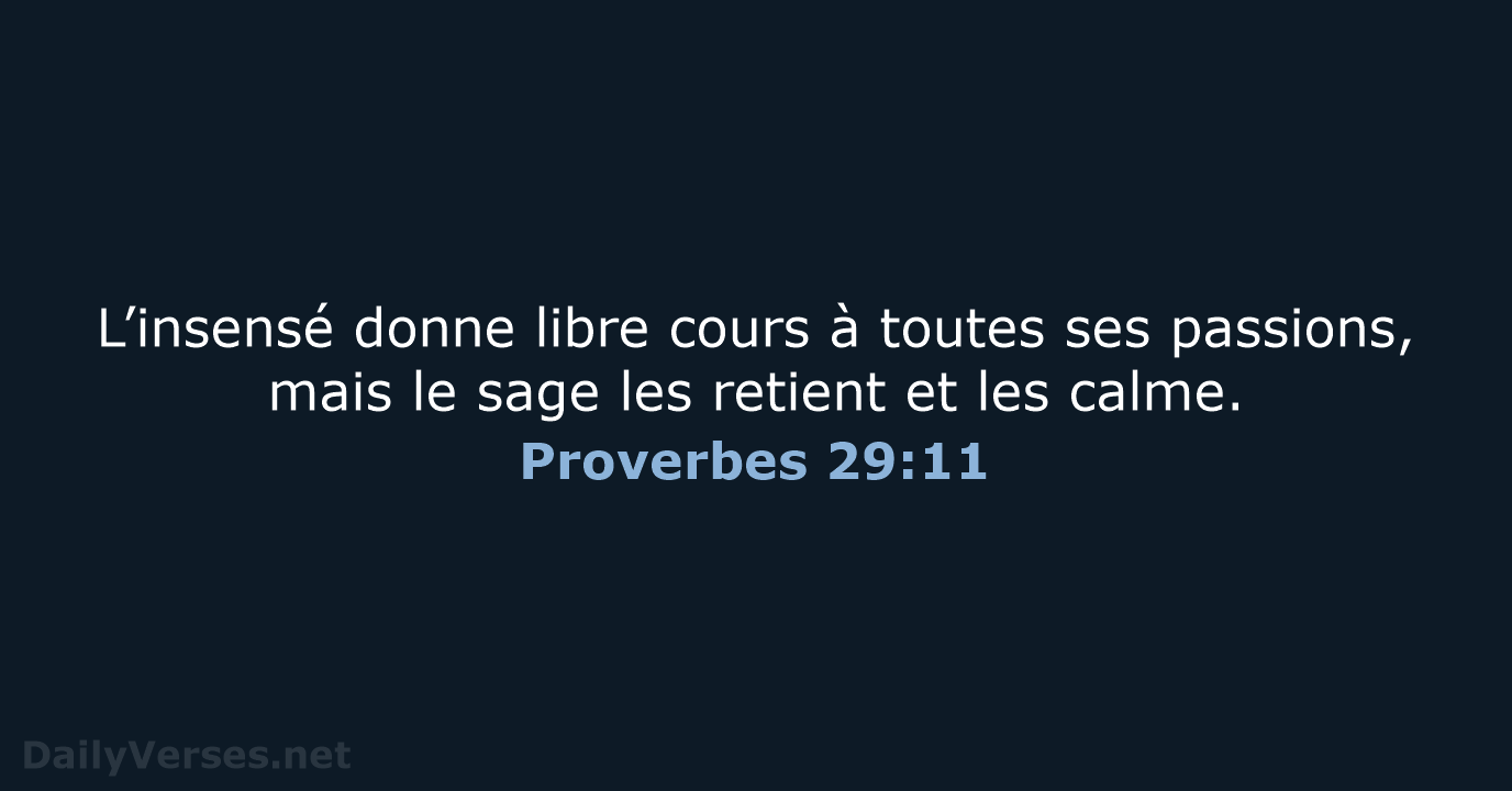 Proverbes 29:11 - BDS