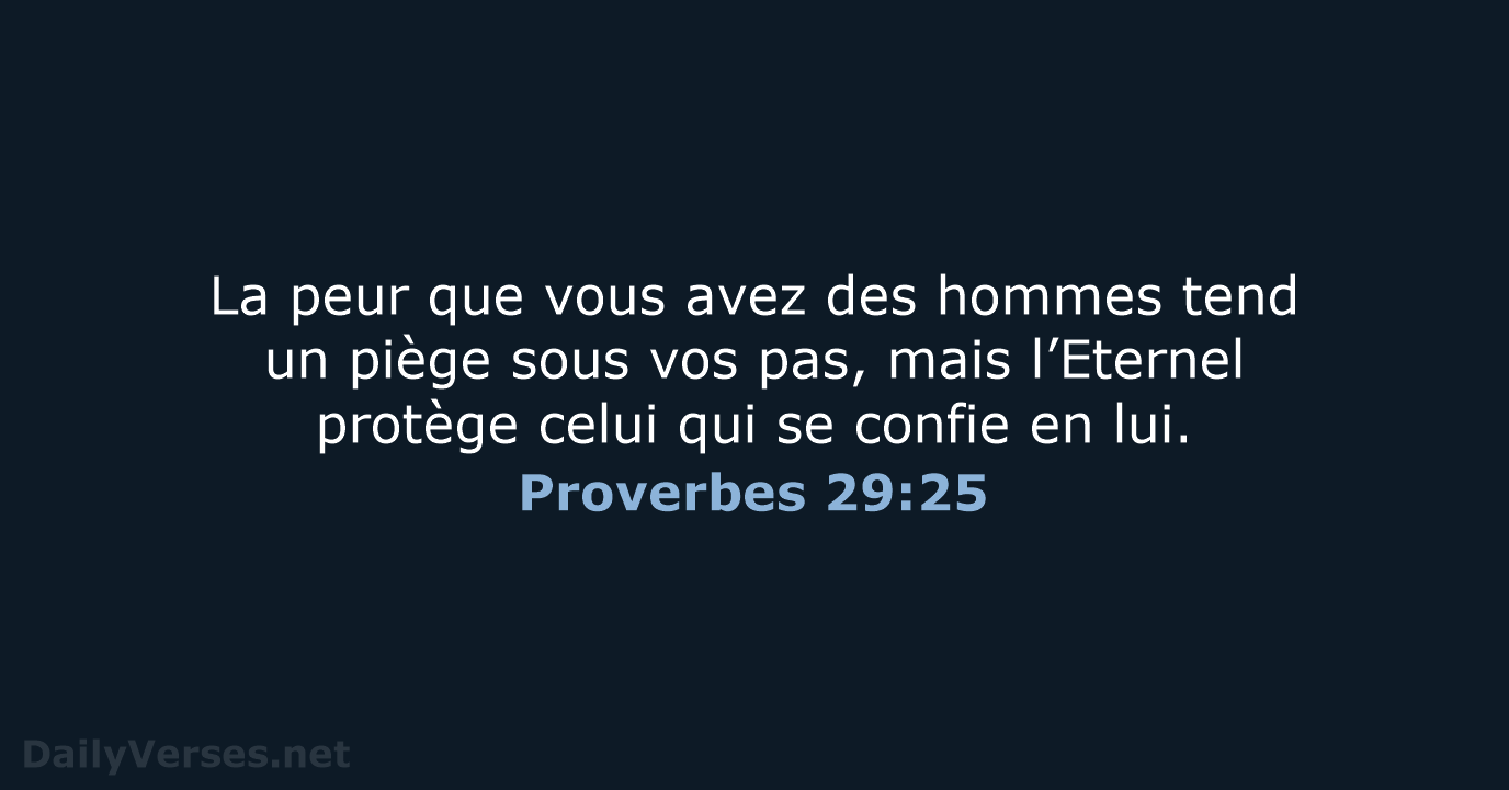 Proverbes 29:25 - BDS