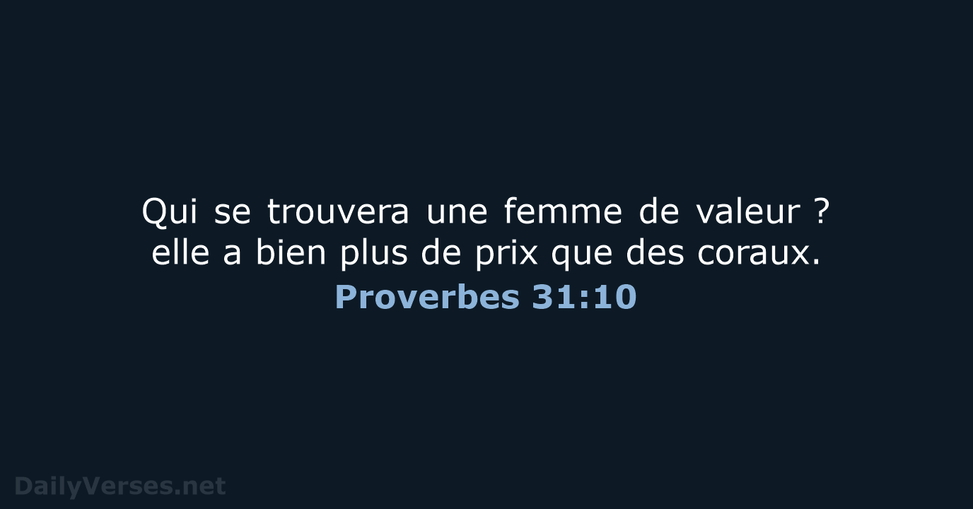 Proverbes 31:10 - BDS