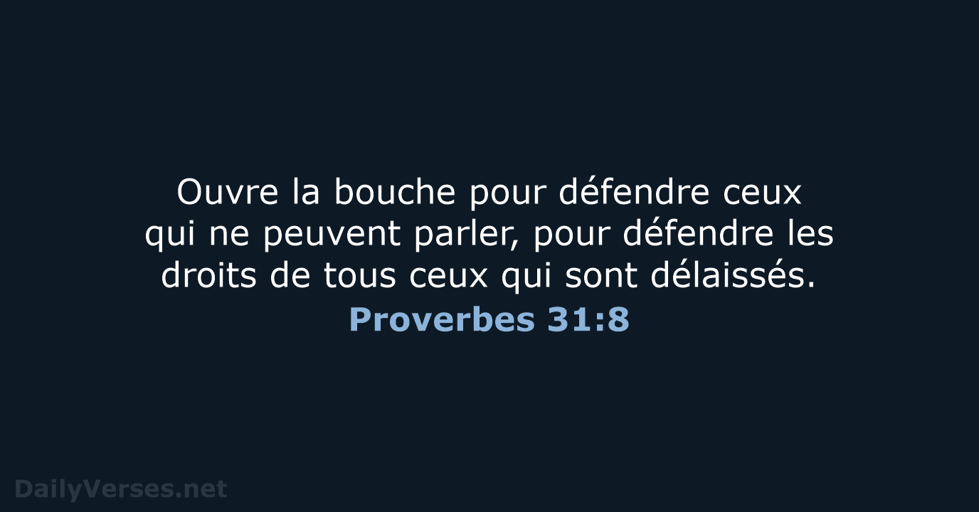 Proverbes 31:8 - BDS