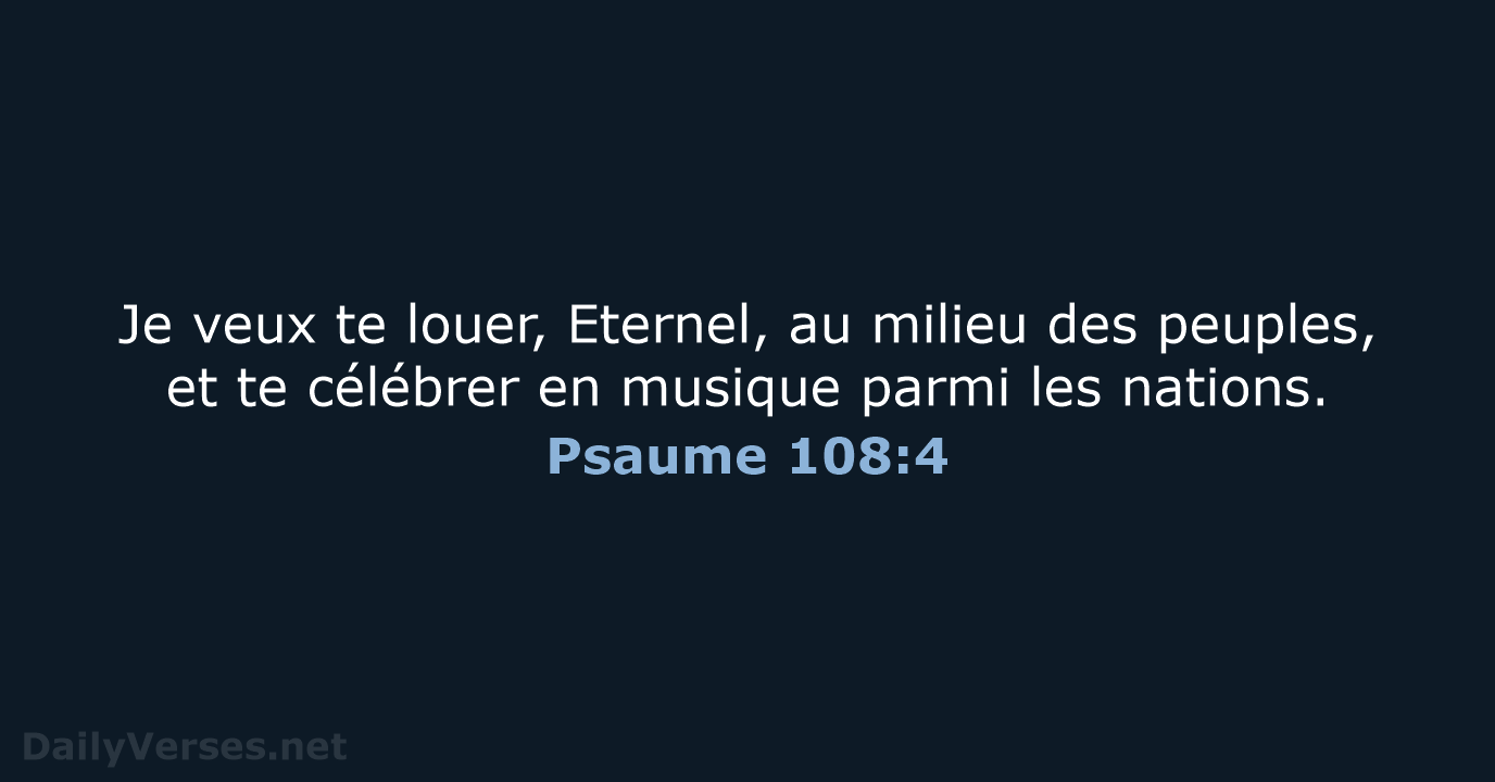 Psaume 108:4 - BDS