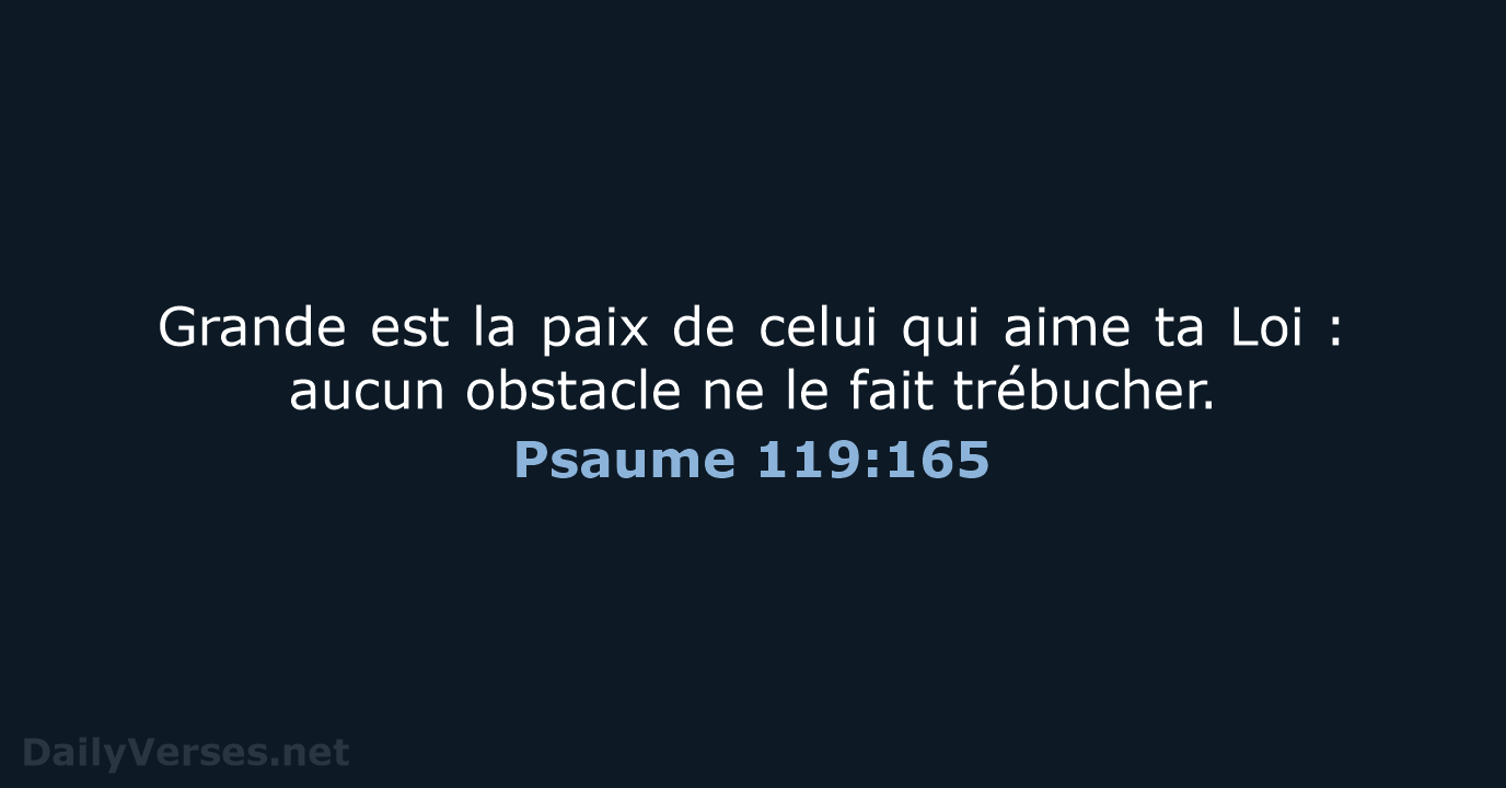 Psaume 119:165 - BDS
