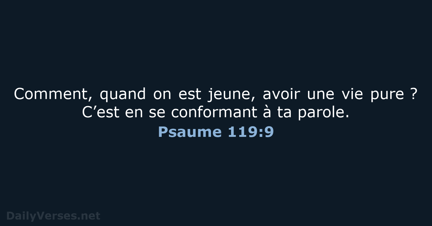 Psaume 119:9 - BDS