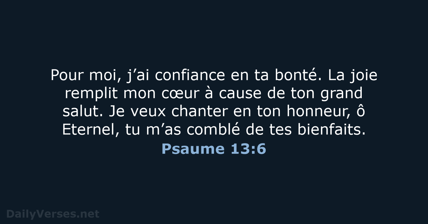 Psaume 13:6 - BDS