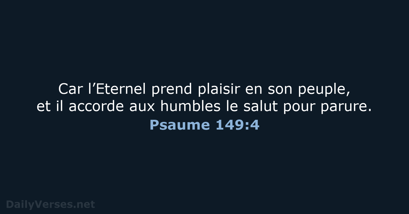 Psaume 149:4 - BDS