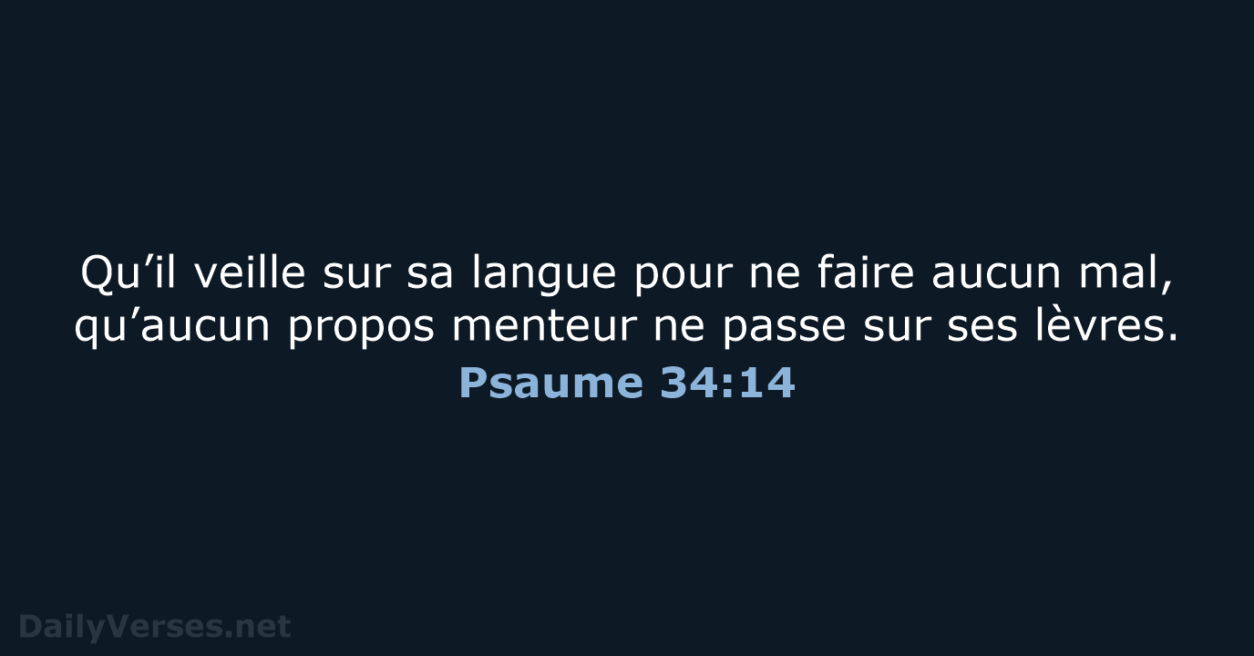Psaume 34:14 - BDS