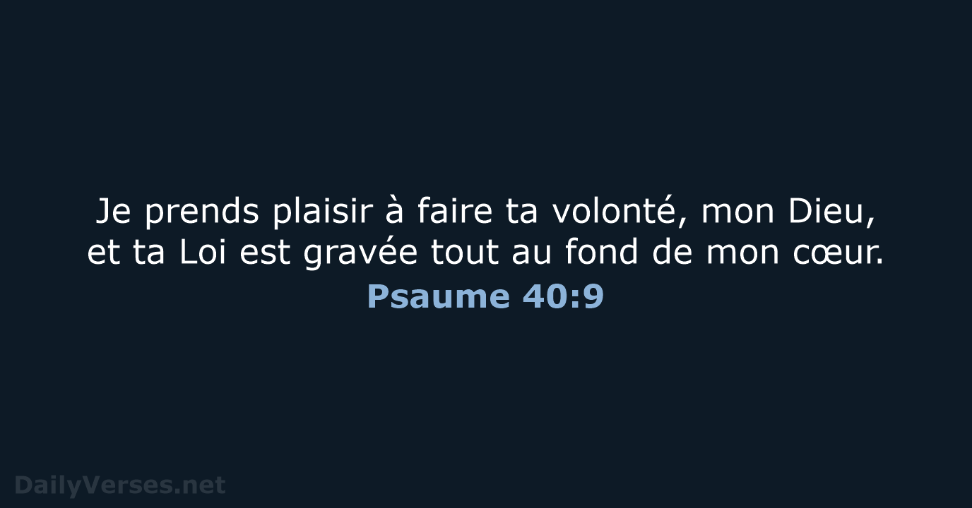 Psaume 40:9 - BDS