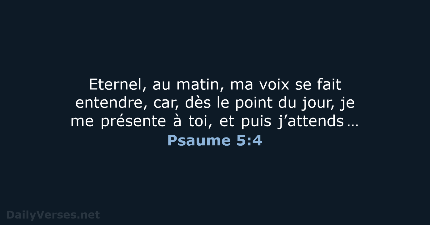 Psaume 5:4 - BDS