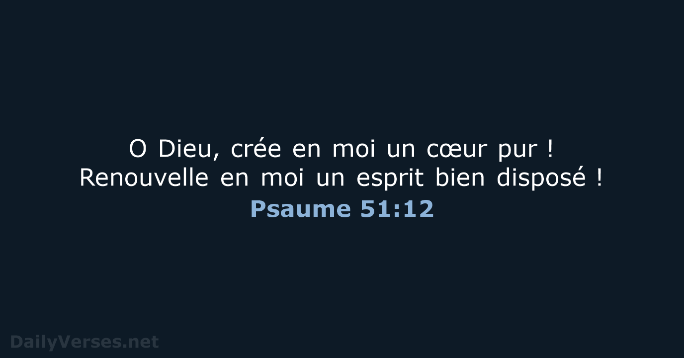Psaume 51:12 - BDS