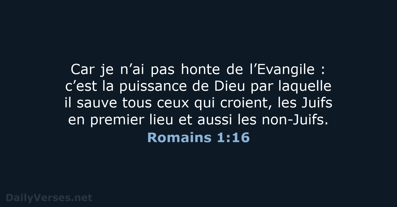 Romains 1:16 - BDS