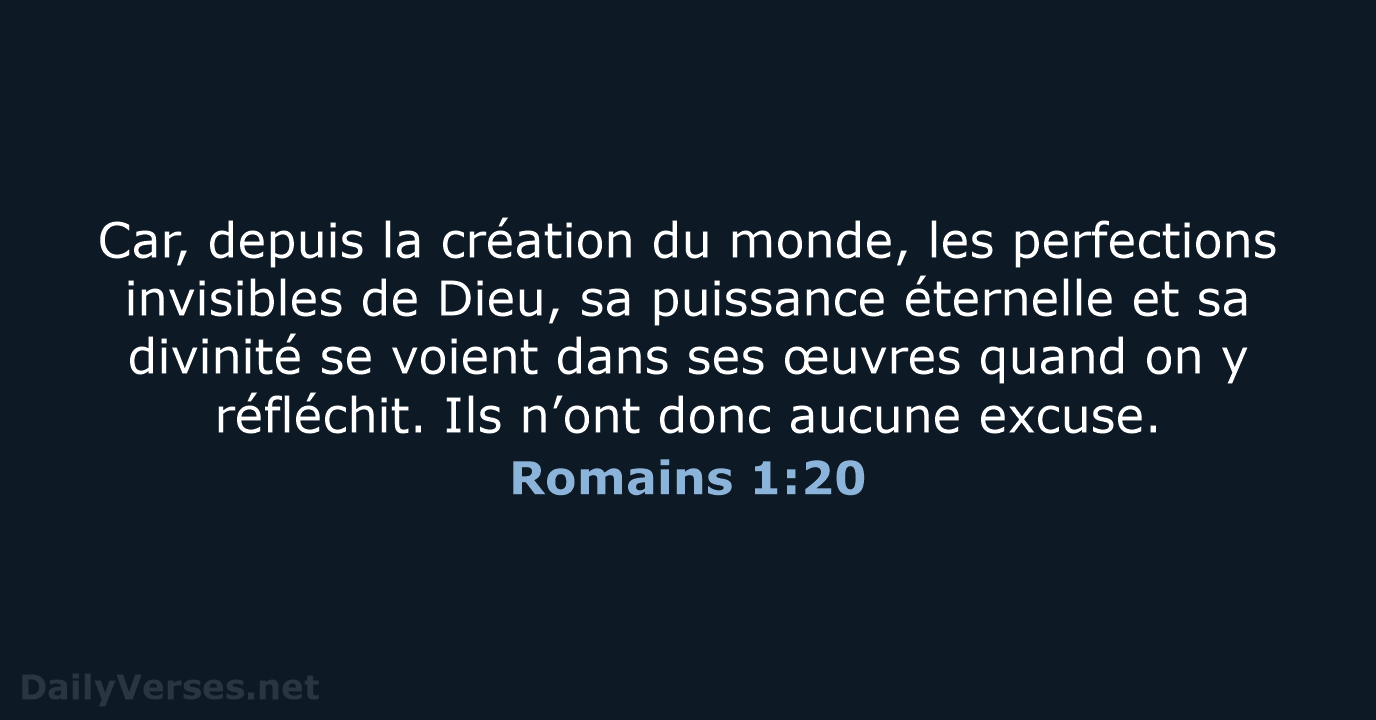 Romains 1:20 - BDS