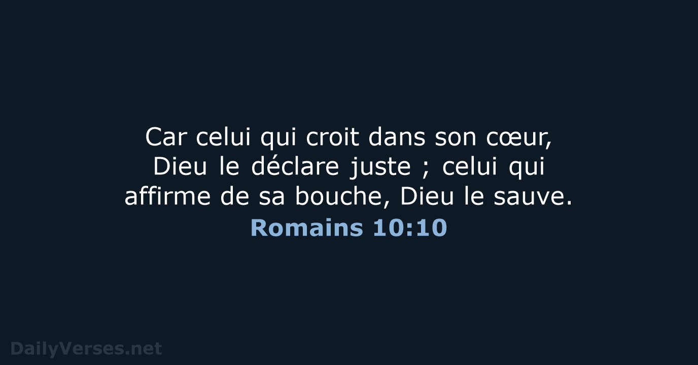 Romains 10:10 - BDS