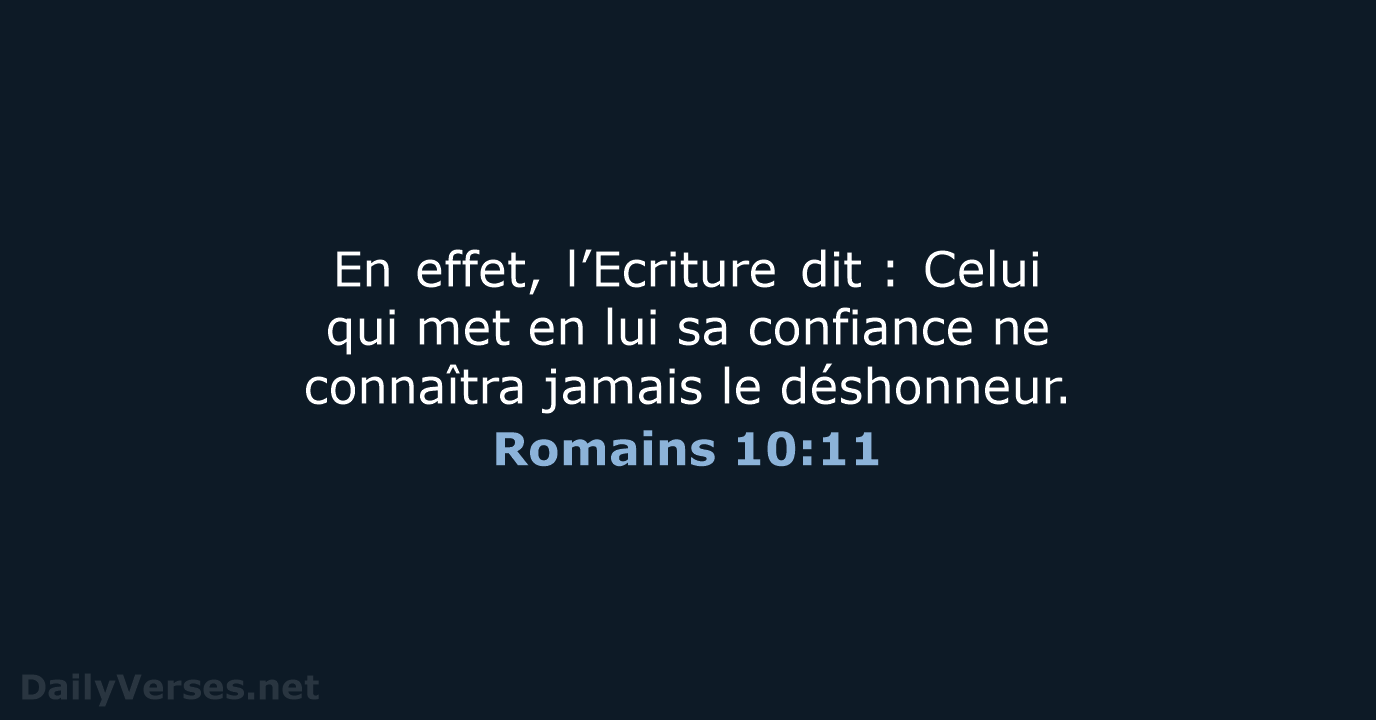 Romains 10:11 - BDS