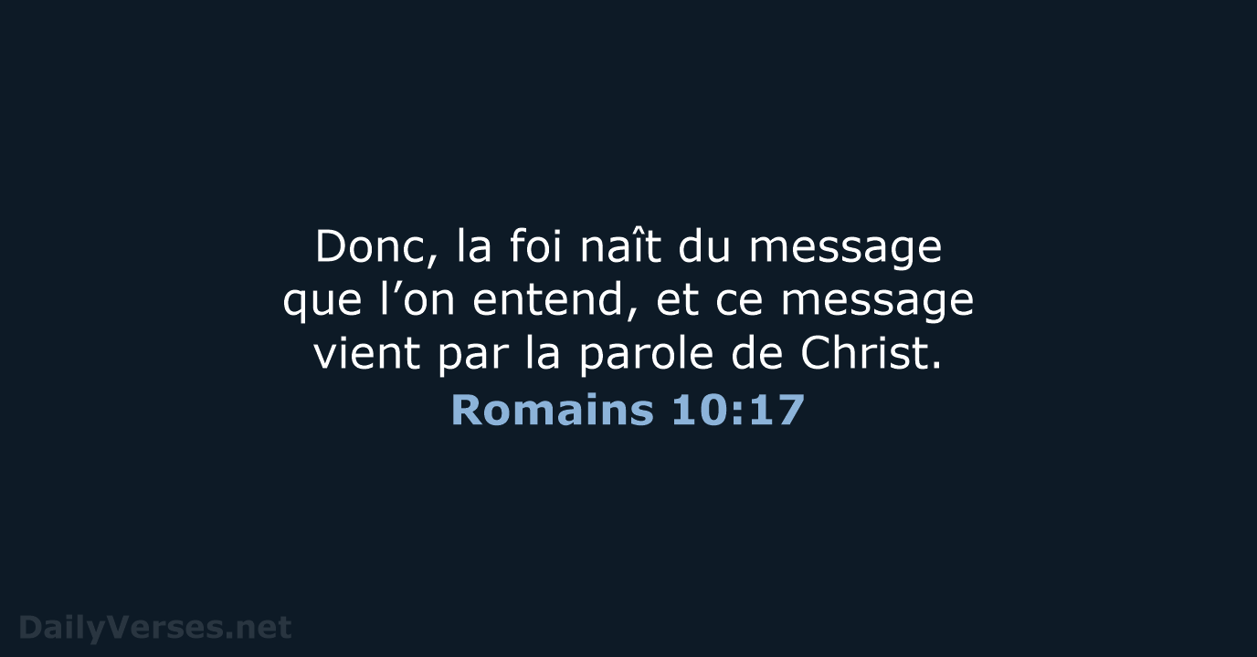 Romains 10:17 - BDS