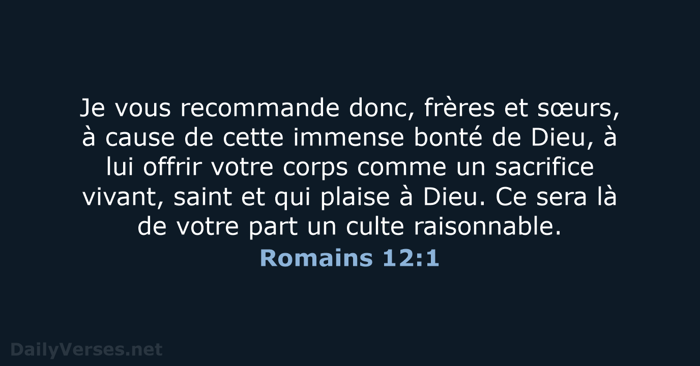 Romains 12:1 - BDS